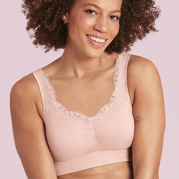 Biustonosz dla Amazonek  Anita Lotta lace 5789x_pudrowy