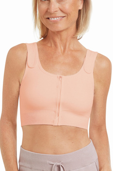 Biustonosz kompresujący Amoena Pamela ZIP-ST-HiGH_pudrowy róż